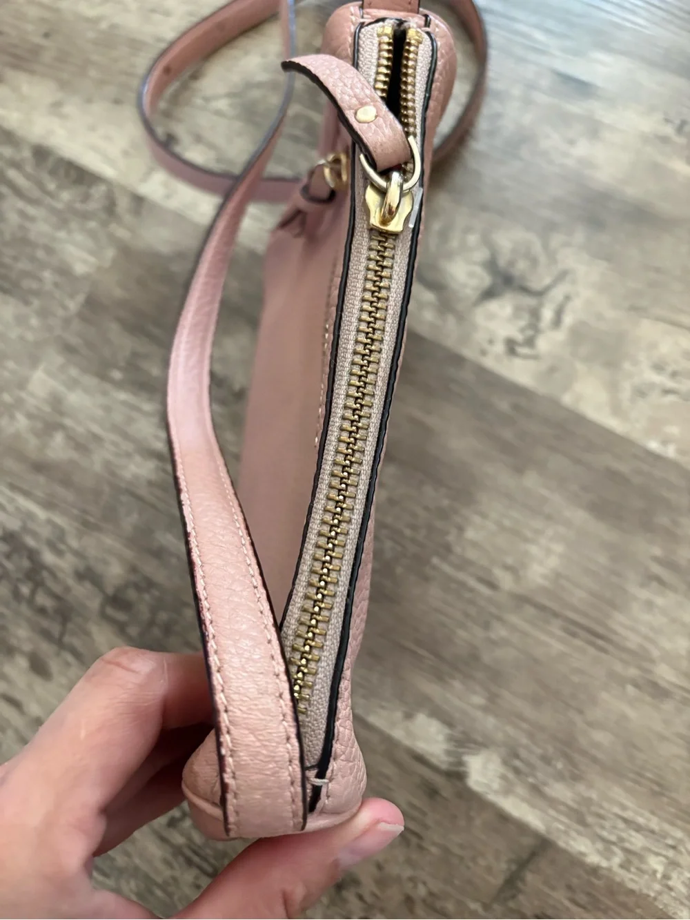 KATE SPADE Blush Pink Pebbled Leather Crossbody Bag